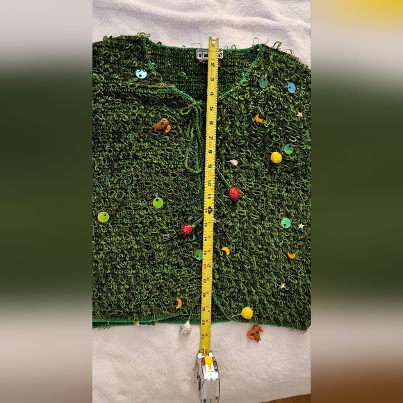 Christmas Sweater Berek Vintage Green Cardigan Size L - Picture 5 of 5